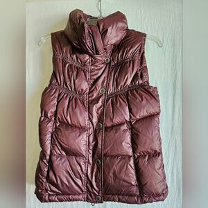 Prana Vest Women’s Size XS Wine Full Zip Snap Down Puffer Pockets 124977 EUC